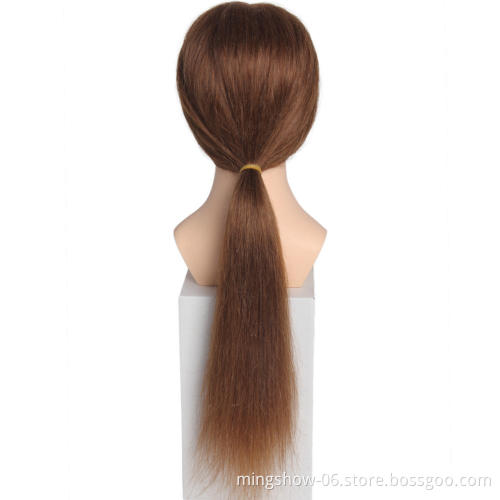 Real human hair mannequin training head with shoulders for braiding